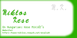 miklos kese business card